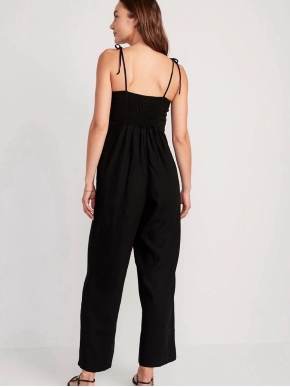 Old Navy Black Tie Shoulder Jumpsuit - Picture 2 of 7